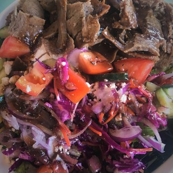 GR Kitchen - Salad bowl with extra gyro meat. The dressing is zesty and everything was incredibly fresh. - Greek Near Me - Midvale, Utah