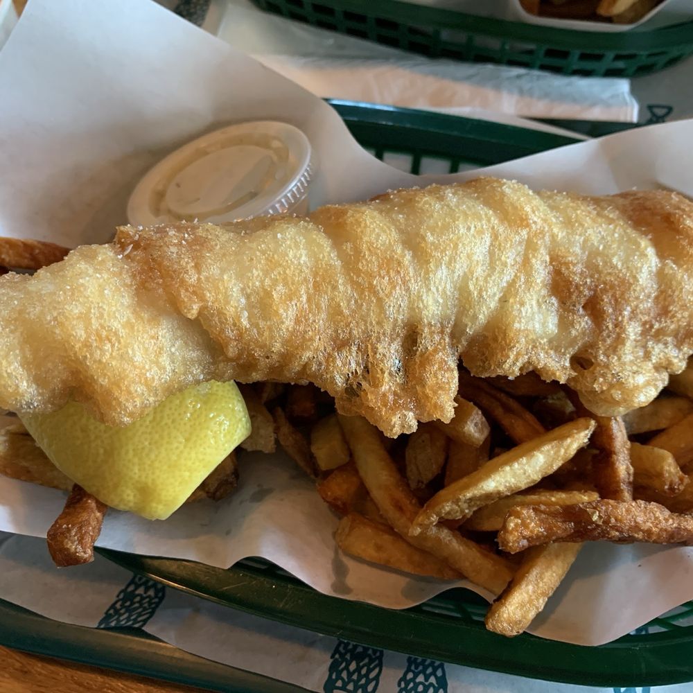 Fish & Whistle - Half portion (6oz) of fish and chips! Wowza. - Seafood Near Me - Biddeford, Maine Fish & Whistle - Half portion (6oz) of fish and chips! Wowza. - Seafood Near Me - Biddeford, Maine
