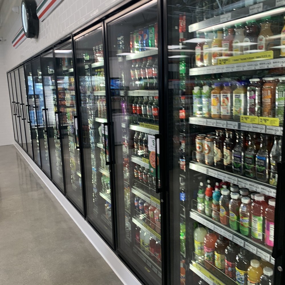 7-Eleven - a refrigerated refrigerator in a grocery store - Gas Stations Near Me - Highland, California