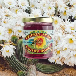 Desert Gatherings - Prickly Pear Cactus Honey 11.5oz made with all natural ingredients, gluten-free, and real organic prickly pear juice.