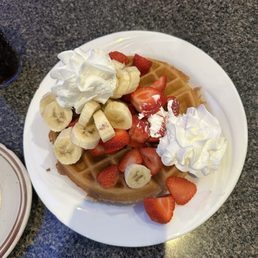 Waffle with Banana and Strawberry Waffle with Banana and Strawberry