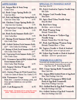 Menu photo 3 Pho Saigon Millis, MA Menu photo 3 Pho Saigon Millis, MA