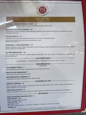 Menu photo 2 Slo Provisions San Luis Obispo, CA
