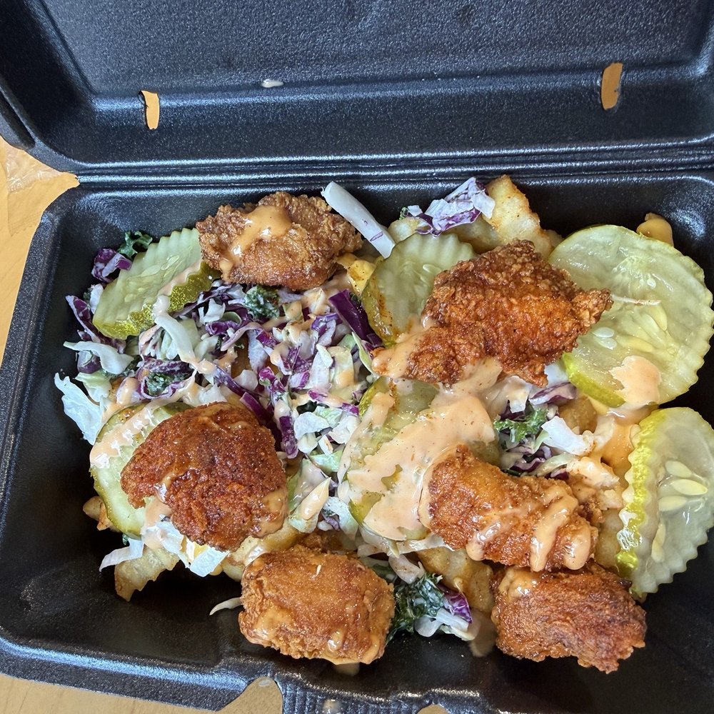 Dave's Hot Chicken - Cauli Daves #1:  Tenders with Regular Top Loaded Fries - Chicken Shop Near Me - Columbia, South Carolina