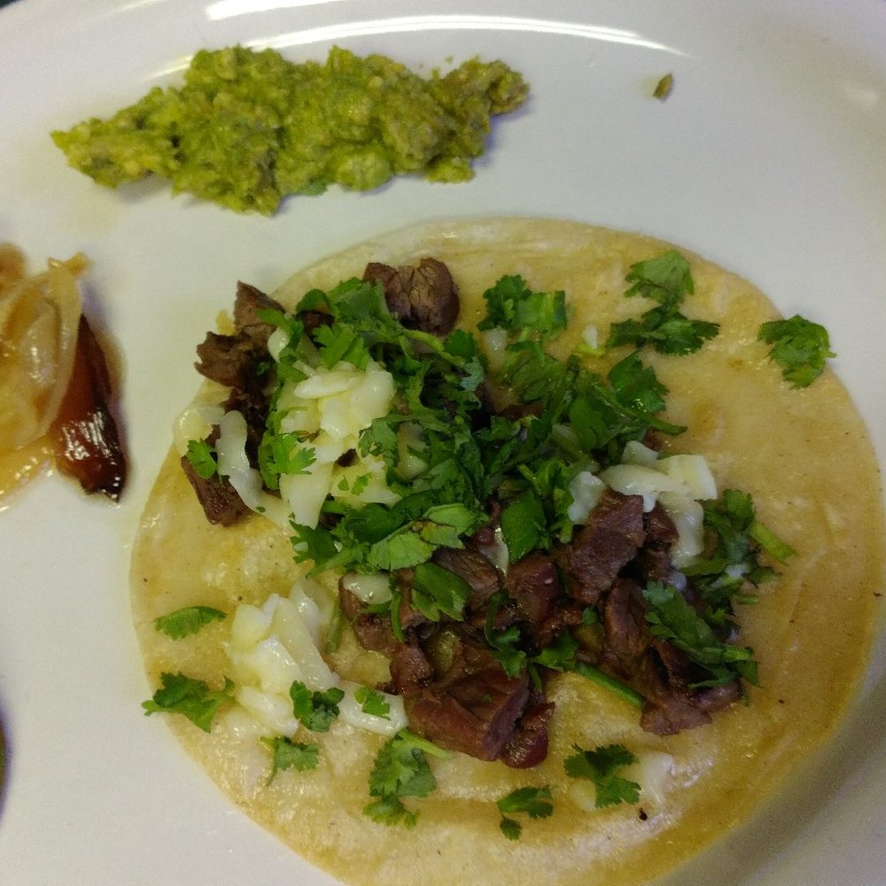 Platillo's Mexican Restaurant - Taco pastor: beef!  with melty cheese! and guacamole!  Just wrong on so many levels, but it did taste okay. - Mexican Near Me - Harlingen, Texas