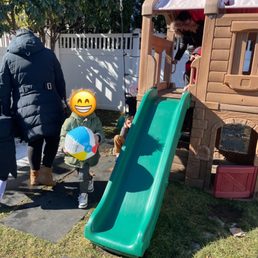 Running around in the playground