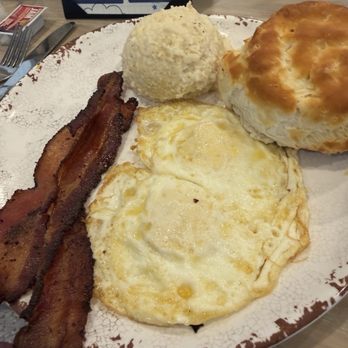 Barometer Waterfront Grill - Eggs, bacon, grits, and a biscuit - Tiki Bars Near Me - Orange Beach, Alabama