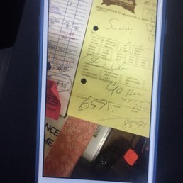 Photos showing the receipt from the cleaning company vs. the receipt from Sunny's.