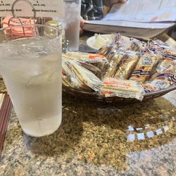 Stivers Restaurant - All-you-can-eat saltine cracker/sesame sticks at our table.