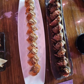 Ten Sushi - EL NINO ROLL -left FORBIDDEN ROLL -right - Sushi Bars Near Me - Houston, Texas Ten Sushi - EL NINO ROLL -left FORBIDDEN ROLL -right - Sushi Bars Near Me - Houston, Texas