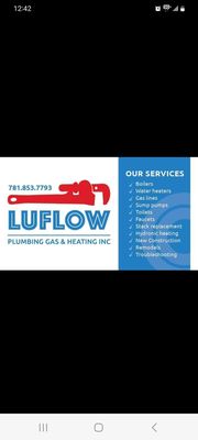 LuFlow Plumbing, Gas and Heating Logo
