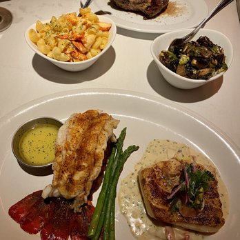 Ocean Prime - Ribeye, lobster Mac and cheese, brussel sprouts, & lobster tail, asparagus, Chilean sea bass with gnocchi, carrots & Alaskan crab - Seafood Near Me - Washington, DC, District of Columbia
