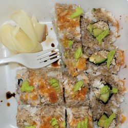 Teriyaki Delight - 1 California roll [Apologies for smothering it in soy sauce and Wasabi before I took the photo]