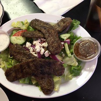Zeina's Cafe - Lamb platter over salad - Lebanese Near Me - Utica, New York Zeina's Cafe - Lamb platter over salad - Lebanese Near Me - Utica, New York