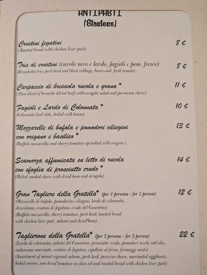 Menu photo 5 Trattoria La Gratella Florence, FI Menu photo 5 Trattoria La Gratella Florence, FI