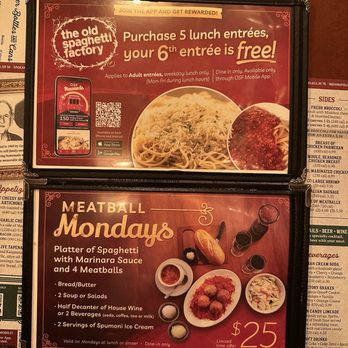 The Old Spaghetti Factory - Menu (2/22/25) - Italian Near Me - Sacramento, California