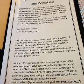 Aliotta's Via Firenze - Part of the menu - Italian Near Me - Torrance, California Aliotta's Via Firenze - Part of the menu - Italian Near Me - Torrance, California