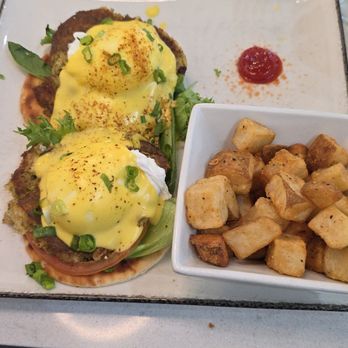 The Brunch District - Crab cake Benedict - Breakfast & Brunch Near Me - Colleyville, Texas The Brunch District - Crab cake Benedict - Breakfast & Brunch Near Me - Colleyville, Texas