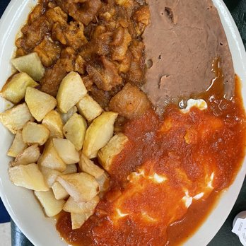 Abuela's Mexican Restaurant - Huevos Rancheros with chicharron. So good!! - Mexican Near Me - San Antonio, Texas
