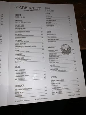 Menu photo 3 Kade West Amsterdam, NH