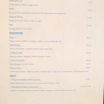 Himalayan Cafe - Menu - Desserts, Side Orders, Salads (06/05/23). @HimalayanCafePasadena #Pasadena #HimalayanFood - Himalayan/Nepalese Near Me - Pasadena, California