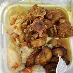 Caribbean Corner - Curried goat, cabbage, plantains