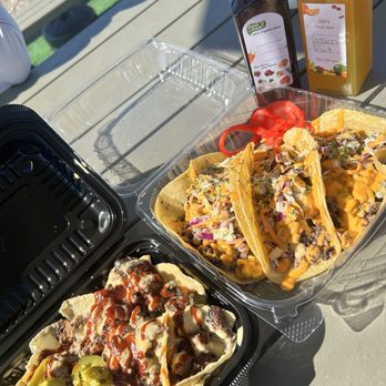 Midan's BBQ - Brisket nachos and brisket tacos. - Barbeque Near Me