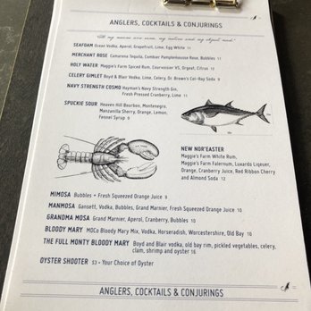 Merchant Oyster Company - cocktails menu - Seafood Near Me - Pittsburgh, Pennsylvania