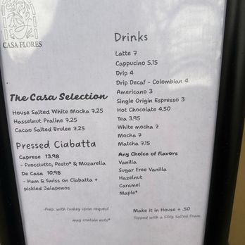 Casa Flores Cafe - Menu - Coffee & Tea Near Me - Sacramento, California