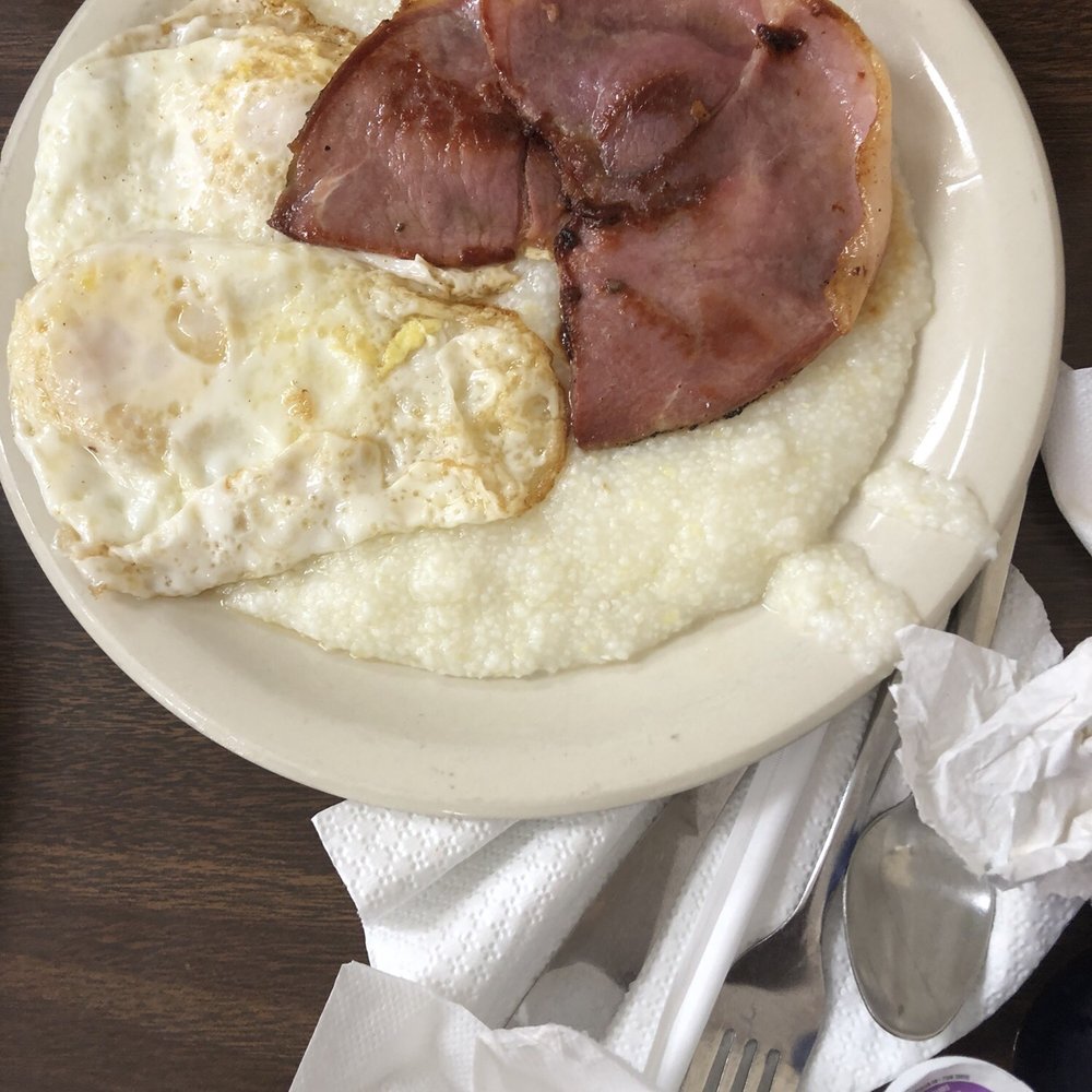 Jeff's Corner Cafe - Eggs over soft country ham and grits - Breakfast & Brunch Near Me - Lumberton, North Carolina Jeff's Corner Cafe - Eggs over soft country ham and grits - Breakfast & Brunch Near Me - Lumberton, North Carolina