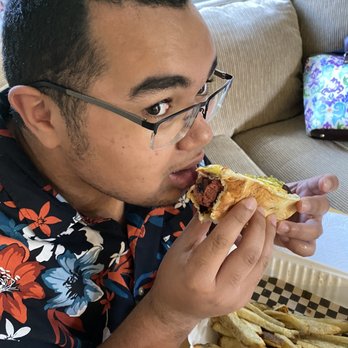 Endless Summer Sweets - My grandson's all beef, grilled hotdog on Hawaiian rolls! - Desserts Near Me - Berkeley, California Endless Summer Sweets - My grandson's all beef, grilled hotdog on Hawaiian rolls! - Desserts Near Me - Berkeley, California