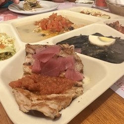 Los Almendros - Platter with relleno negro, queso relleno, poc-chuc, and papadzules,