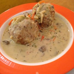 Suppenbar Regensburg - Wednesday's special. Those dumplings are so delicious!
