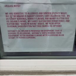 Allergen and GF notice