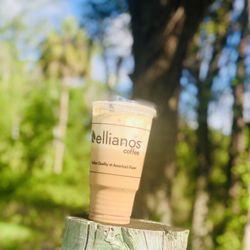 Ellianos Coffee - Cookie Butter Iced Chai Tea Latte with Cold Foam.