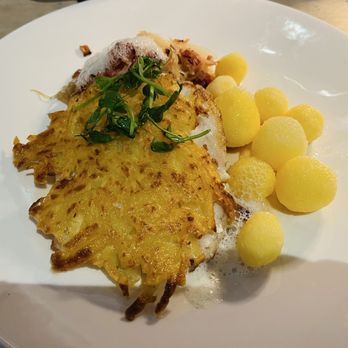 Wirtshaus Ayingers - Pike fish potatoes and sauerkraut with bacon - German Near Me - Munich, BY Wirtshaus Ayingers - Pike fish potatoes and sauerkraut with bacon - German Near Me - Munich, BY