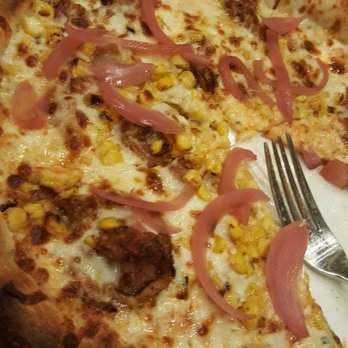 Anthonie's Market Grill - Pulled Pork Pizza - with roasted corn added ($13) - Seafood Near Me - Simonton, Texas
