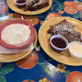 The Flying Biscuit Cafe - Half order French toast with a side of grits - Breakfast & Brunch Near Me - Roswell, Georgia
