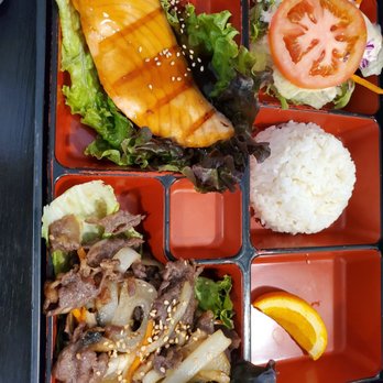 Sushiko - Bento box with bulgolgi and salmon. - Japanese Near Me - Los Altos, California Sushiko - Bento box with bulgolgi and salmon. - Japanese Near Me - Los Altos, California
