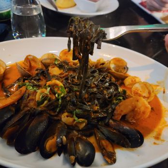 Buonissimo - House made squid ink pasta with sea food - Desserts Near Me - Fort Worth, Texas