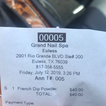 Grand Nail Spa - Proof not a competitor. - Nail Salons Near Me - Euless, Texas