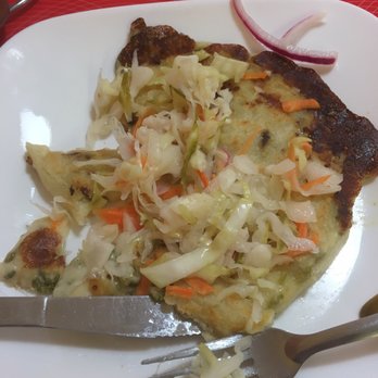 Pupuseria Cafe - Pupusa with curtido? Cabbage salsa - Salvadoran Near Me - Chicago, Illinois