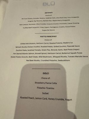 Menu photo 1 Blu Ristorante Toronto, ON Menu photo 1 Blu Ristorante Toronto, ON