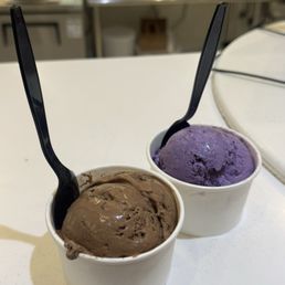Ube white chocolate crunch and brigadeiro ice creams Ube white chocolate crunch and brigadeiro ice creams