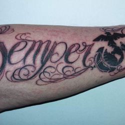 24 Hour Tattoo & Piercing Maui - Military Discount Custom Lettera Semper Fi