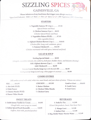 Menu photo 1 Sizzling Spices Gainesville, GA Menu photo 1 Sizzling Spices Gainesville, GA
