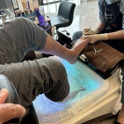 Revamp Nail Spa - Dad getting his first pedicure at age 72