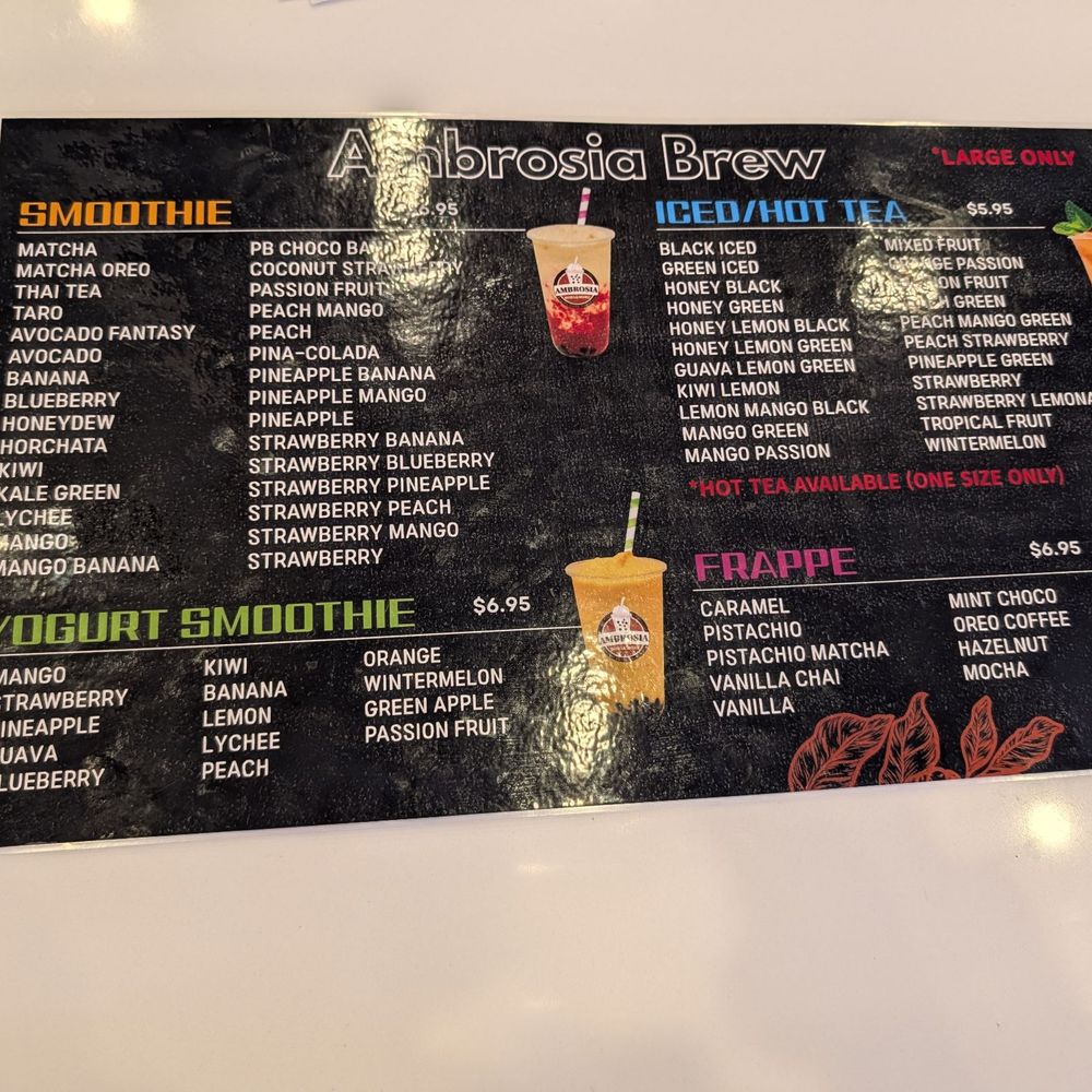 Ambrosia Brew - Menu as of January 2026 - Coffee & Tea Near Me - Garden Grove, California Ambrosia Brew - Menu as of January 2026 - Coffee & Tea Near Me - Garden Grove, California