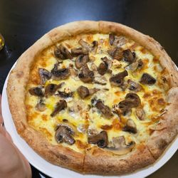 Iluka Tavern - Pizza next to hand to show size. My hand is not that small. Fyi.