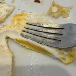 Runny eggs when I asked for well done. Runny eggs when I asked for well done.
